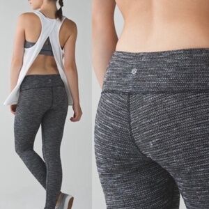 Lululemon Wunder Under High-Rise Herringbone Heather Gray Leggings  Size 10